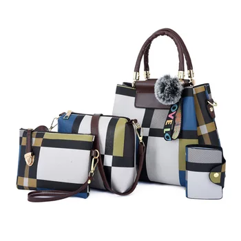 

Plaid contrast handbag 2020 new Korean fashion one shoulder messenger bag and winter women's bag