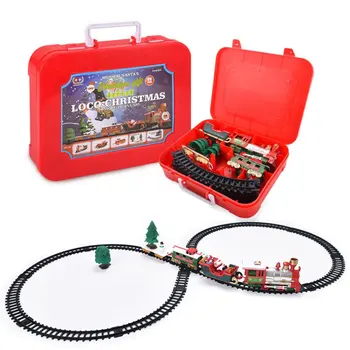 

Christmas Electric Rail Car Train Toy Children's Electric Toy Railway Train Set Racing Road Transportation Building Toys
