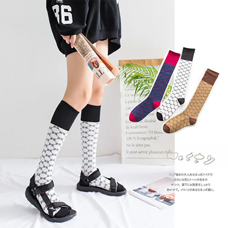 

Pile Socks Versatile Leg Socks Under The Knee Fashion G Letter Spring Autumn Winter Warm Long Tube Cotton Women Stockings
