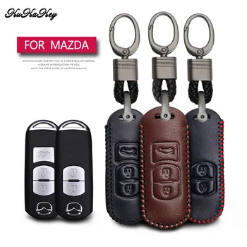 

Leather Car Key Case Cover Protection Shell Skin For Mazda 2 6 CX5 CX7 CX9 GT M3 M5 M6 M8 Atenza Axela Car Keyring Keychain