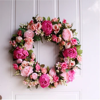

Pink Garland 45cm Door Decoration Wall Decoration Charm Wedding Scene Decoration Family Party Artificial Garland