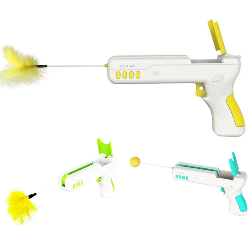 

Pop-up Feather Toy For Cat, Interactive Game Cat Toys Funny Cat Stick Feather Wand Cat Teaser Toy Supplies