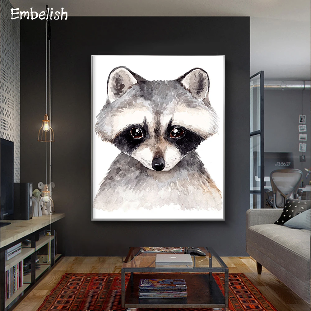 1 шт. настенный постер с изображением енота для детской комнаты | Дом и сад