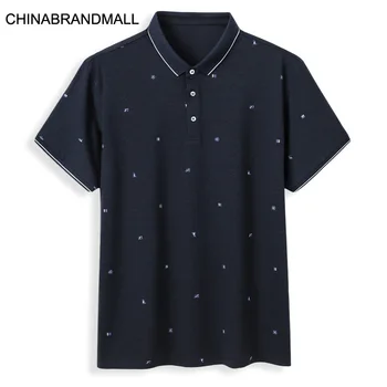 

2020 Men Plus Fat Plus Size Leisure Lapel Printing Short Sleeve T Shirt