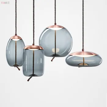 

Modern BROKIS Knot Glass Pendant Lights luminaire suspendu Rope Hanging Lamp Designer Cafe bar light fixtures Drop ship