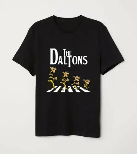 The Daltons Abbey Road Lucky Luke забавная Черная Футболка размер S-XXXL