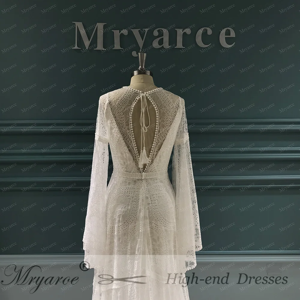 Mryarce Boho Wedding Dresses Bride Robe Slip Dress Keyhole Back Bohemian Bridal Gowns (5)