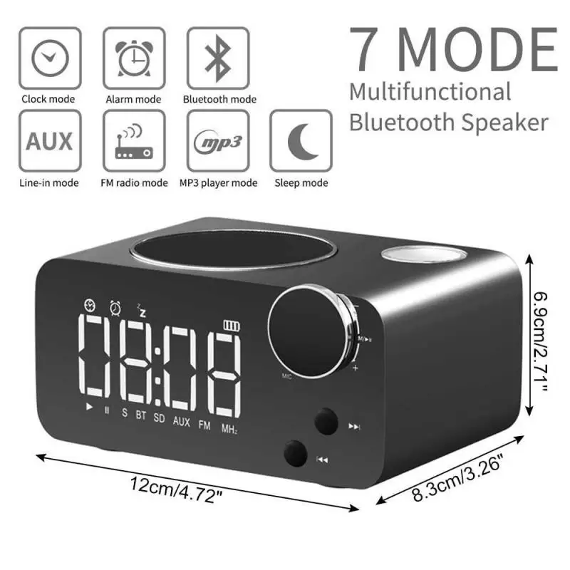 Цифровой FM радиоприемник с будильником Многофункциональный беспроводной