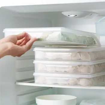 

Hot Kitchen Containers Dumplings Storage Containers Box Refrigerator Organizer PP Clear Case with Lid Keep Food Fresh