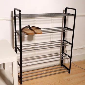 

Five Layers Creative Plastic Shoes Shelf Storage Rack Detachable Steel Long Tube Space-saving Shoes Organizer for Home Office Do