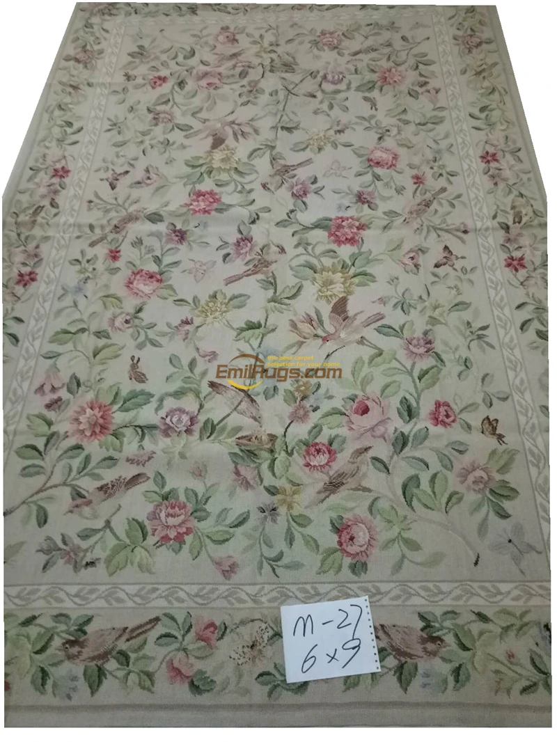 

Aubusson ручной работы Восточный коврик из квадратов Новая цена французский рукодельный 100% шерсть цветочный ковер Шерсть Вязание ковры