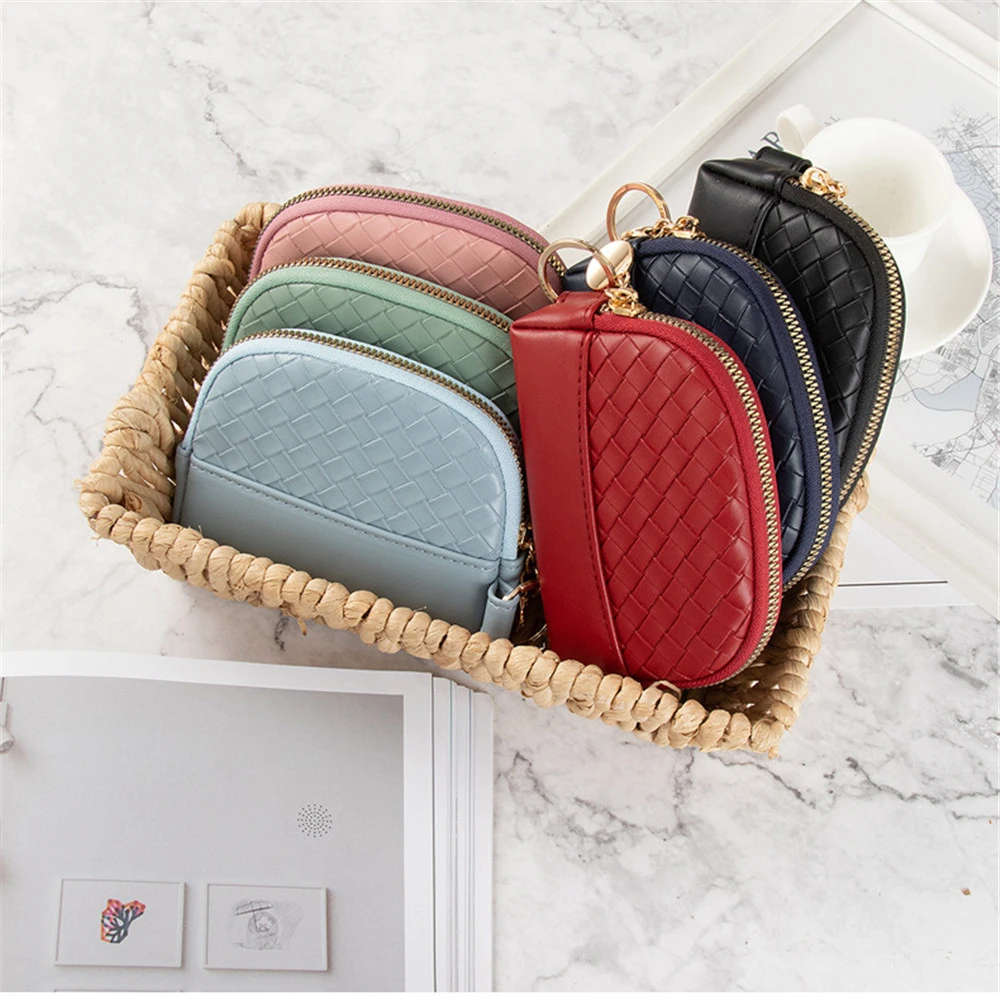 Mini Cartera de sintética con para mujer, Bolso pequeño con llavero, monedero, tarjetero portátil suave, 1 piezas|Monederos| - AliExpress