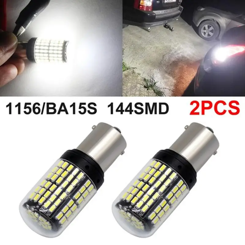 2 шт. T20 7440 W21W светодиодный светильник 3014 144 Smd СВЕТОДИОДНЫЙ CanBus без ошибок 1156 BA15S P21W светодиодный светильник для сигнала поворота без вспышки Прямая поставка