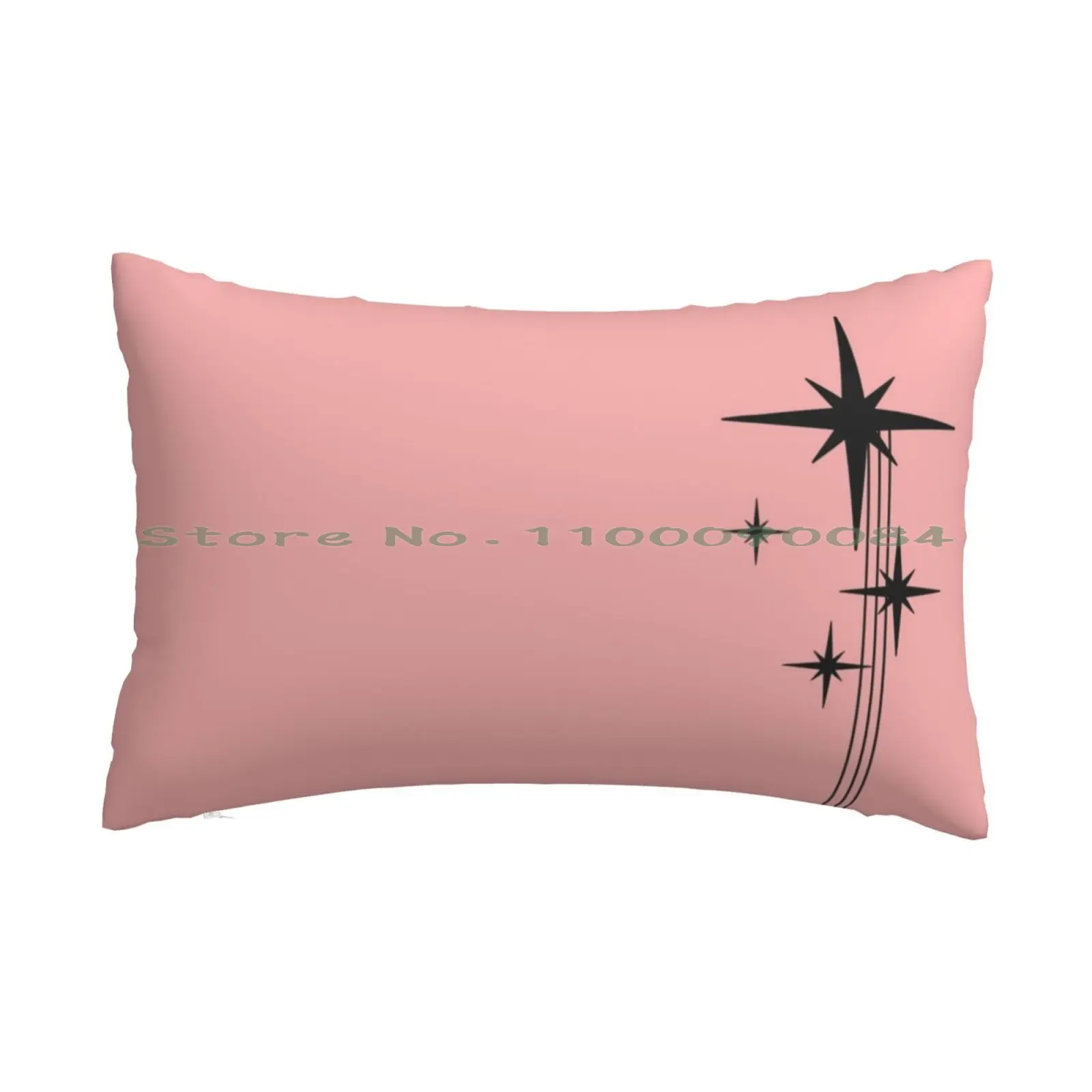 1950S Atomic Age Retro Starburst In 50S Pink And Black Pillow Case 20X30 50*75 Sofa Bedroom 1950S Atomic Age Fifties Vintage