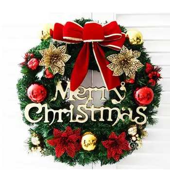 

Jingle Bell Christmas Wreath Door Hanging Window Props Background Christmas Tree Ornaments New Year Yard Party Hanging Decor