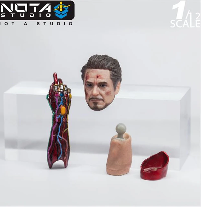 Nota studio Квадратная Головка 1/12 shf mk85 Железный человек трансформация с заменой руки/голова резьба - Цвет: Черный