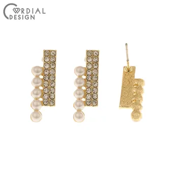 

Cordial Design 50Pcs 7*21MM Jewelry Accessories/Earring Findings/DIY Making/Imitation Pearl/Hand Made/Rhinestone Earrings Stud