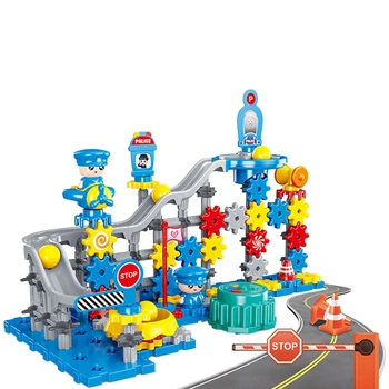 

184Pcs Electric Rotary Assembly Gears Sets Police Series Building Blocks Screwing Blocks Building & Construction Toys Christmas