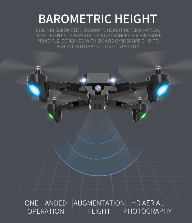 Складной Дрон широкоугольная камера Квадрокоптер Wifi FPV мини-Дрон Профессиональный радиоуправляемый вертолет детские игрушки подарок