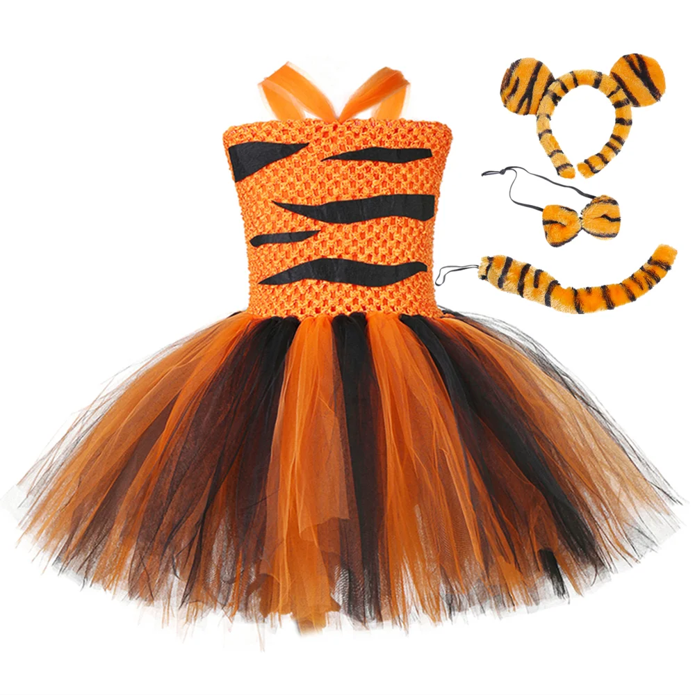 TigerTutuDressGirlsZooAnimalOutfitHalloweenCostumeforKids