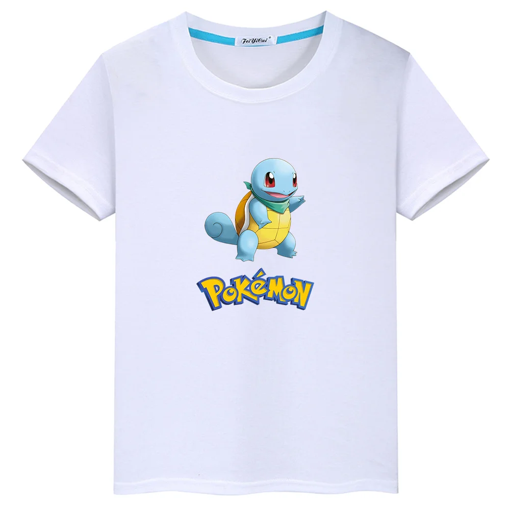 07 Squirtle Аниме Пикачу чармандер, генгар, с принтом Детские футболки для мальчиков и девочек, Рубашка с короткими рукавами футболка детские хлопковые топы-весеннее платье-пачка - Цвет: 07