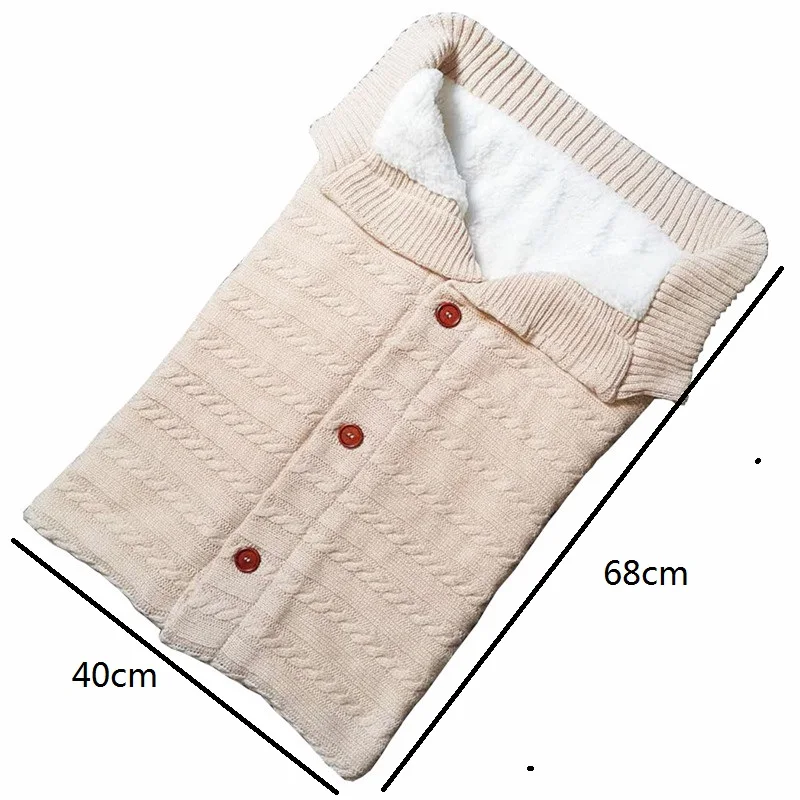beige Прогулочная ДЕТСКАЯ КОЛЯСКА с конвертом, сумка, детское одеяло, спальный мешок, вязаный конверт, пеленка для новорожденных, аксессуары для коляски - Цвет: beige