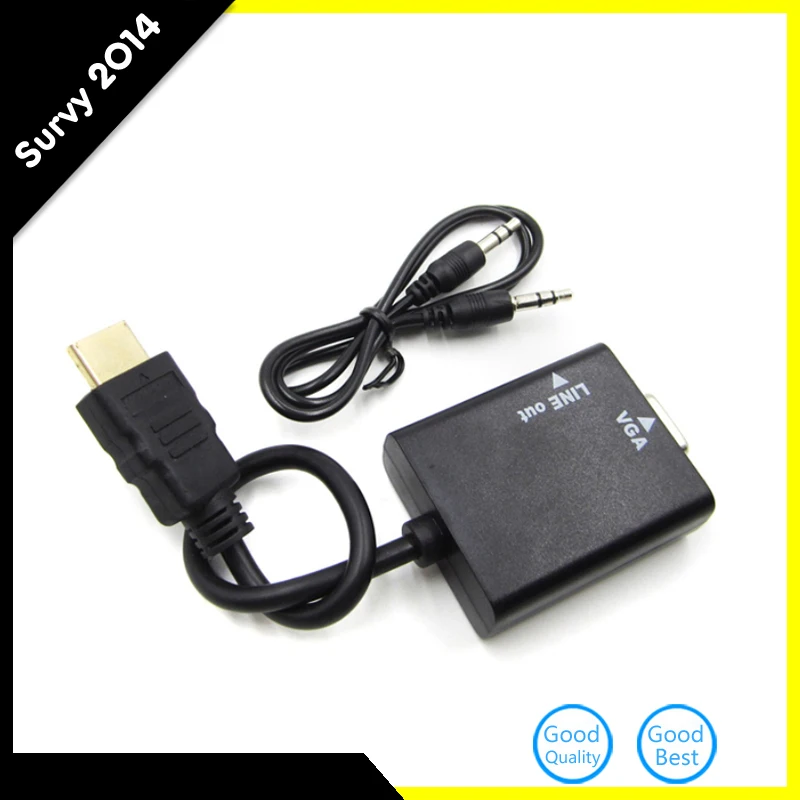 Мини HDMI штекер в VGA Женский видео конвертер адаптер HD 1080P с аудиовыходом для ПК DVD