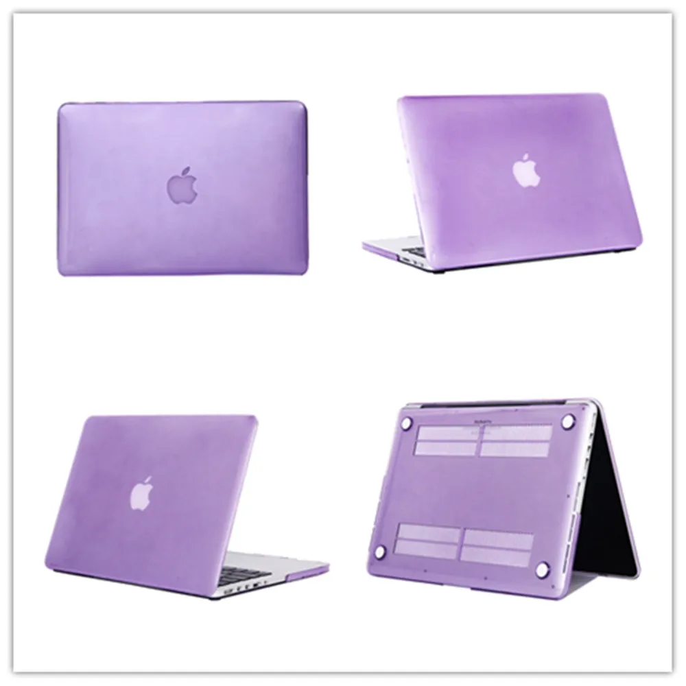Purple Прозрачный Кристальный кейс для ноутбука, лэптопа для Apple MacBook Pro Air retina 11 12 13 15 Mac Book 15,4 13,3 дюймов рукав+ крышка клавиатуры - Цвет: Purple