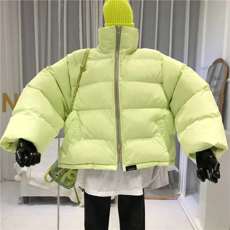 Зимние плотные куртки Abrigos Mujer Invierno Ropa De Invierno Para Mujer, Зимние Женские однотонные пальто с широкой талией в Корейском стиле