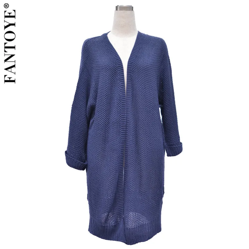 Fantoye, Осенний Модный женский свитер, кардиган, длинный рукав, вязаный базовый свитер, пальто для женщин, повседневная накидка, топы размера плюс