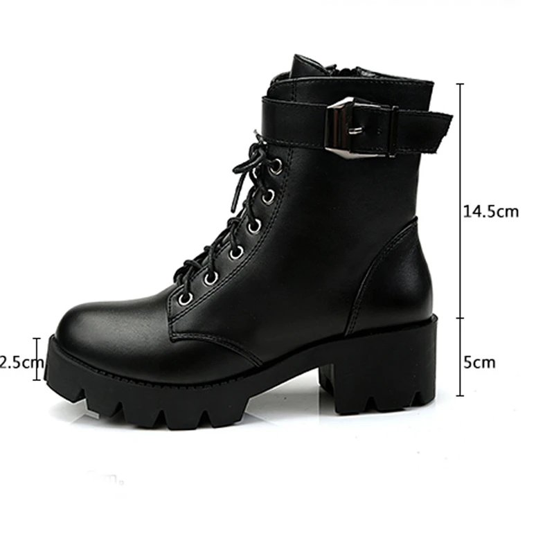 Женские ботильоны с круглым носком на шнуровке квадратном каблуке в стиле ретро
