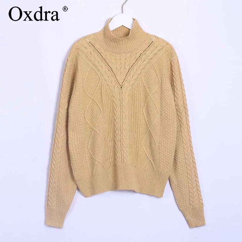 

Oxdra Womens Distressed Sweaters Solid Long Sleeve Pullover Knitted Jumper Pullover Autumn Winter Loose Hollow Out Sweater