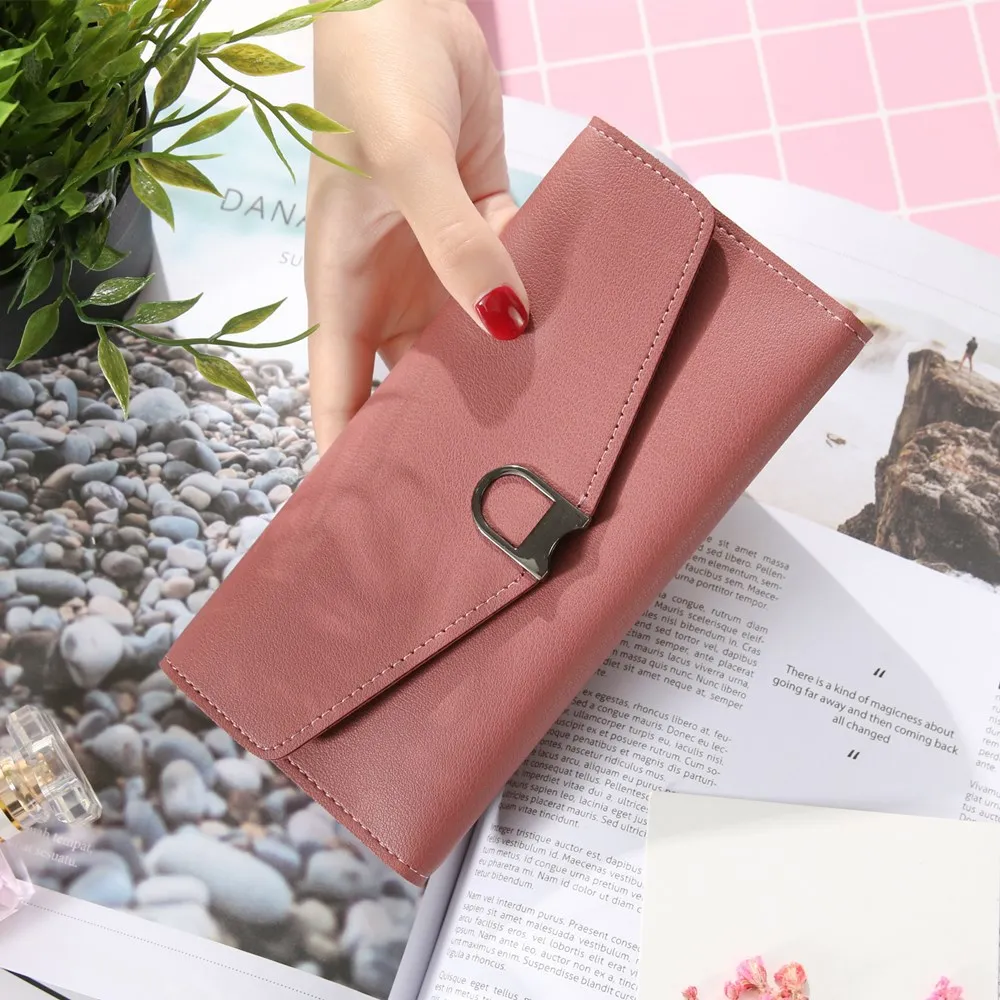 

New ladies wallet long section Korean version of the three-fold multi-function card card package large capacity hand phone bag
