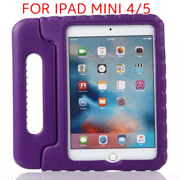 Mini 45 Purple Fundas для IPad Mini 4 чехол для детей роскошный EVA пены Стенд противоударный чехол для Apple IPad Mini 5 1 2 3 retina с ручкой - Цвет: Mini 45 Purple