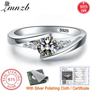 Free Sent Certificate 100% 925 Sterling Silver 0.75ct Lab Diamond Rings For Women Party Elegant Wedding Rings Fine jewelry L5036