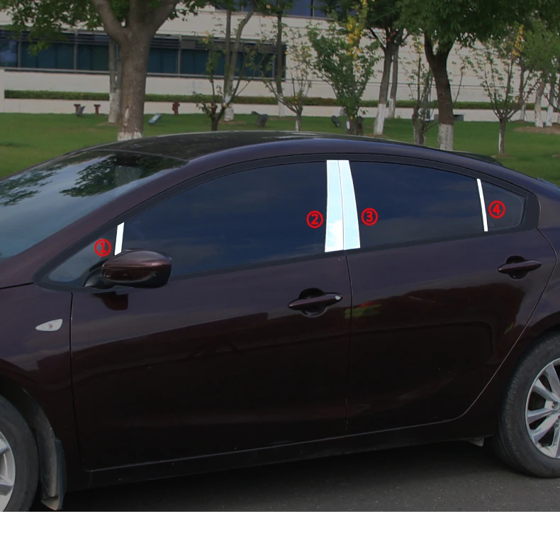 Lsrtw2017, украшение для окна автомобиля из нержавеющей стали для Kia K3 Kia Cerato, аксессуары для интерьера, хромированный 2012 - Название цвета: 8 pcs