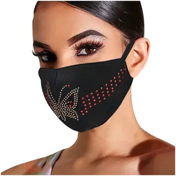 

1/5/7PC Unisex Face Masks Adult Unisex Rhinestone butterfly Sand Exhaust Sunscreen Face Mask Breathable Cycling Mask Mascarar