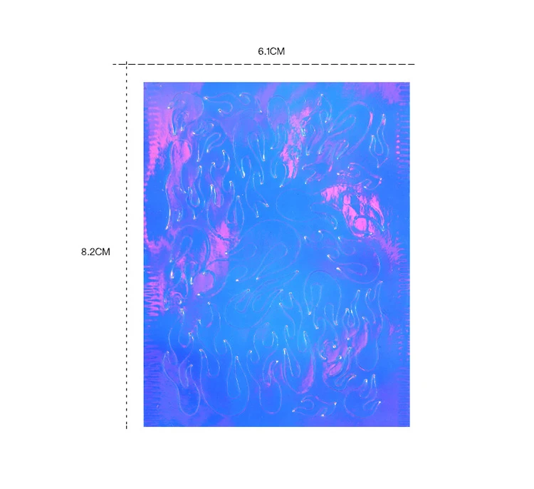 1 комплект, 16 шт., лазерные наклейки для дизайна ногтей с пламенем, 3D винилы, трафарет для ногтей, голографическое отражение пламени, наклейки для ногтей, фольги, сделай сам, украшения