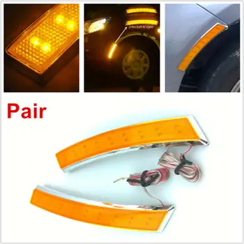 

2 PCS Brand New And High Quality Car SUV Wheel Eyebrow Side Marker Turn Signal Indicator 18 LED Light Lamp
