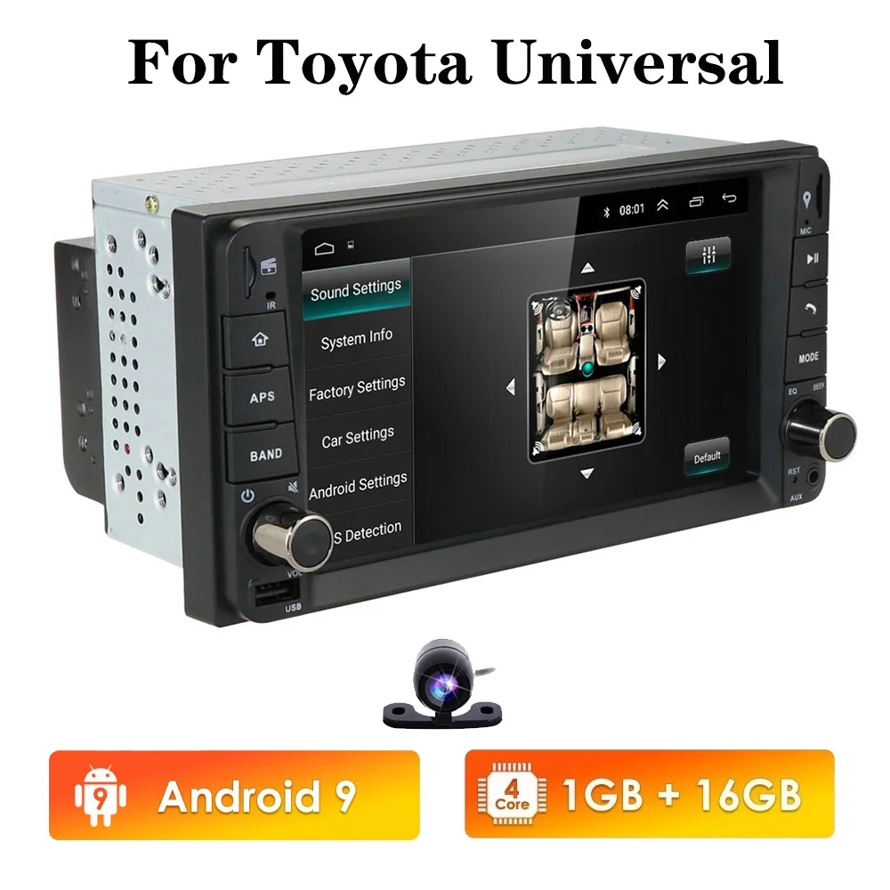 Автомобильный мультимедийный плеер проигрыватель на Android 9 0 с GPS Wi-Fi для Toyota Universal