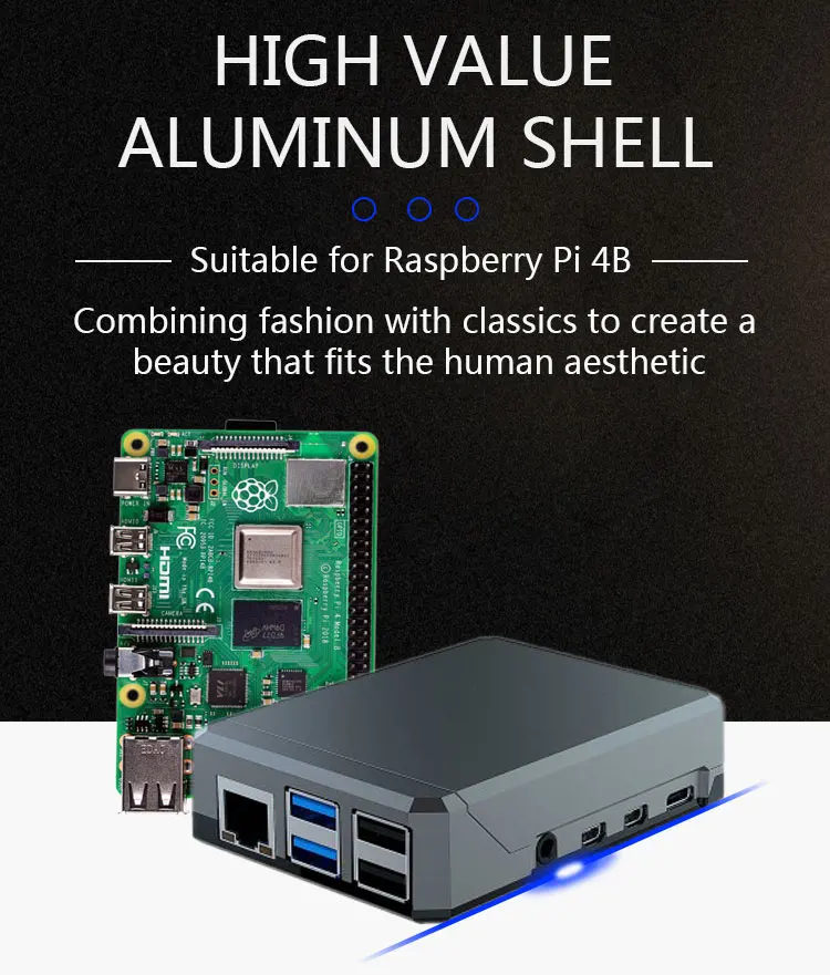 Чехол Argon NEO Raspberry Pi 4, минималистичный дизайн, тонкий алюминиевый корпус, пассивное охлаждение, прочный, но портативный раздвижной Магнитный верх