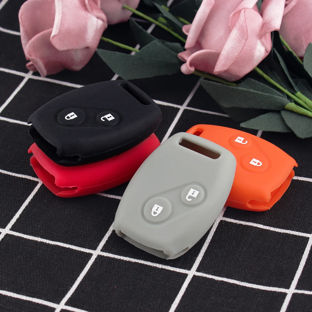 KEYYOU Стильный силиконовый чехол для ключей с 2 кнопками для Honda CR-V Civic Fit Freed StepWGN Key
