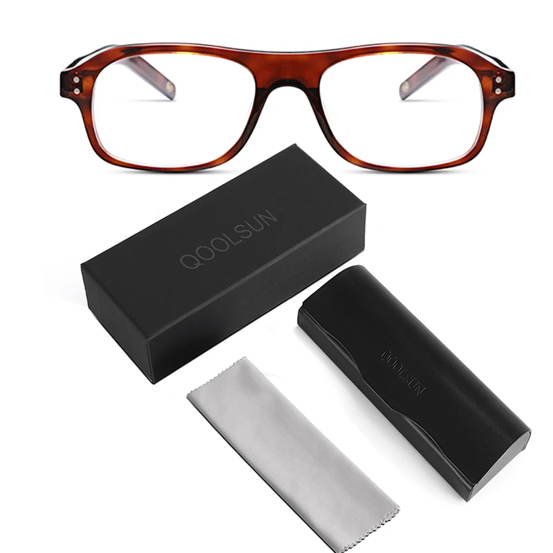 red brown with box Kingsman, оправа для глаз, золотой круг, Секретная служба, косплей, Гарри Харт, очки, топ, ацетатная оправа, британский стиль, очки - Цвет оправы: red brown with box
