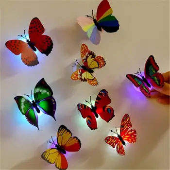 

1pc Lovely Butterfly LED Night Light Color Changing Light Lamp Beautiful Home Decorative Wall Nightlights Wedding Decoration