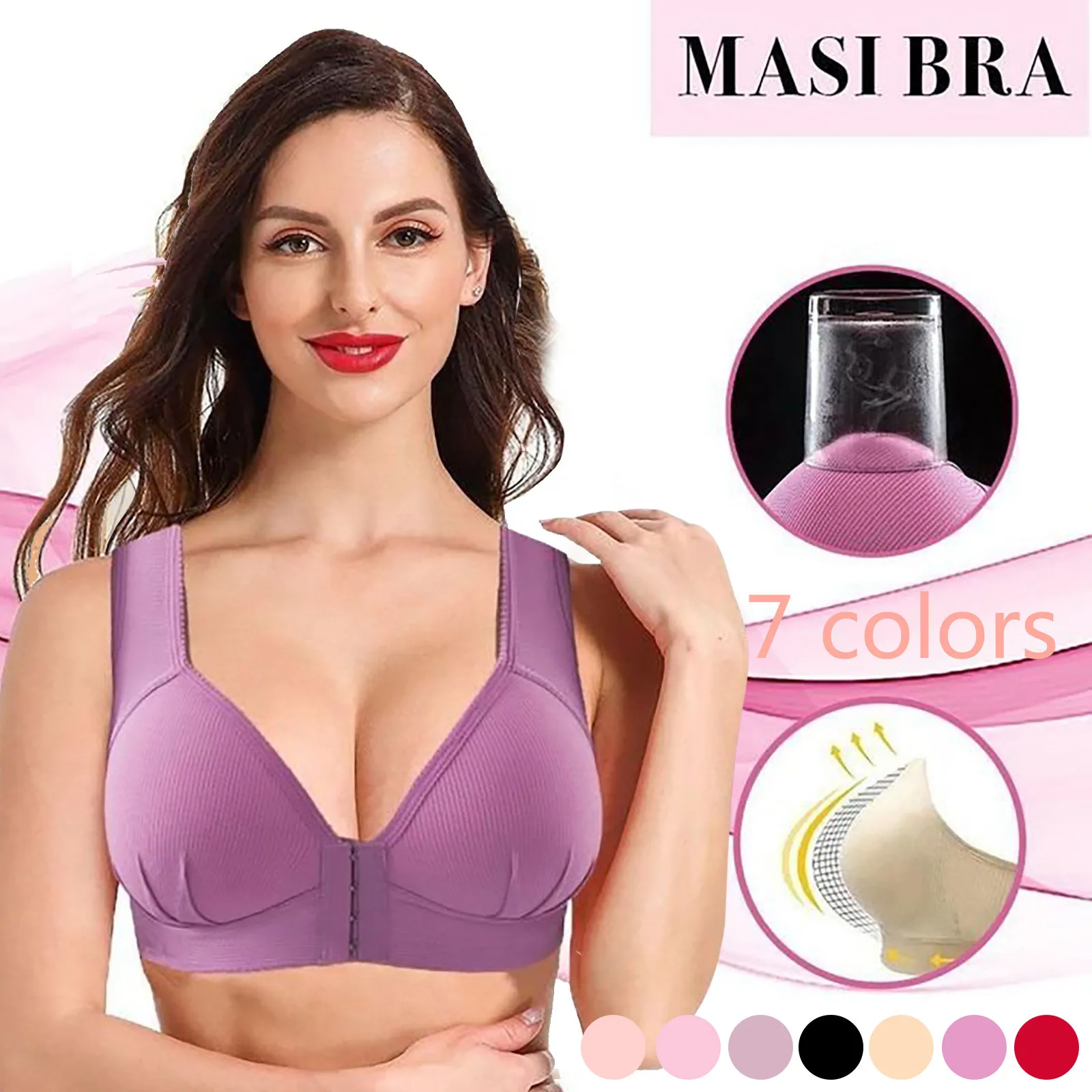 womens bras 2021 Womens Underwear Push Up Bra Wire Free Underwear One-Piece Bra Everyday Underwear Bra Breast Cover B C D Cup Large Size best sports bra