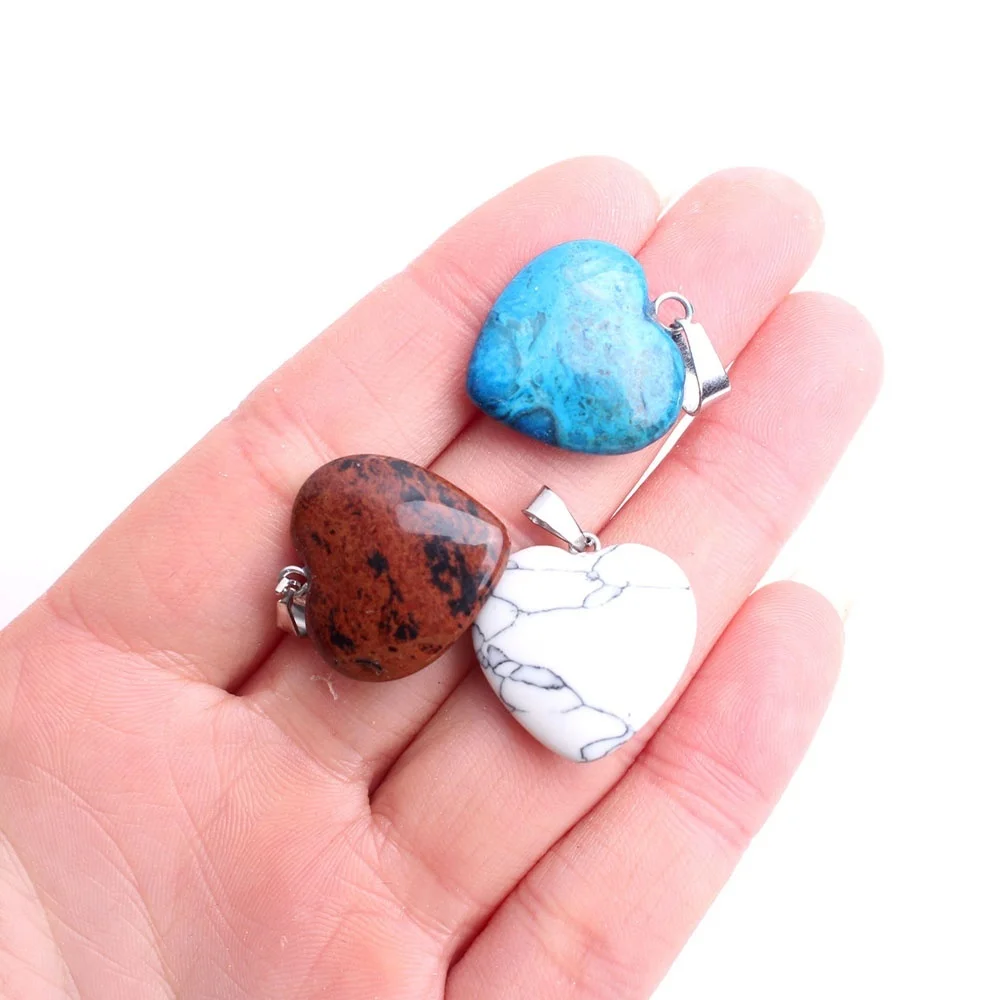 1 шт. модное ожерелье подвесной рейки с натуральным кристаллом в форме сердца