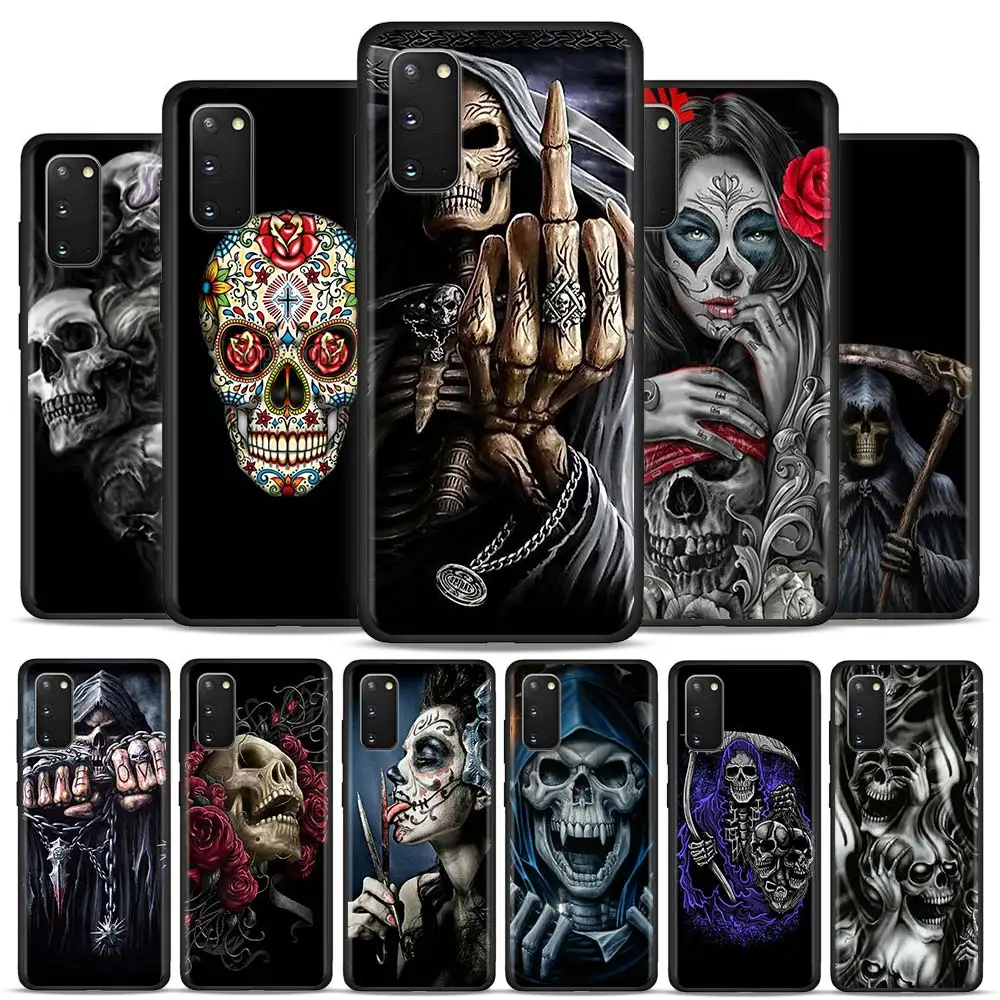 Grim Reaper Skull Skeleton Silicone Phone Case For Samsung Galaxy S22 S21 Ultra S20 FE 5G S8 S9 Plus S10e S10 Lite Cover Coque