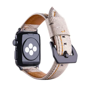 

Suture Style Genuine Leather strap For Apple Watch band 4 (iwatch 5) 44mm 40mm applewatch 3 2 1 strap 42mm 38mm Accessories