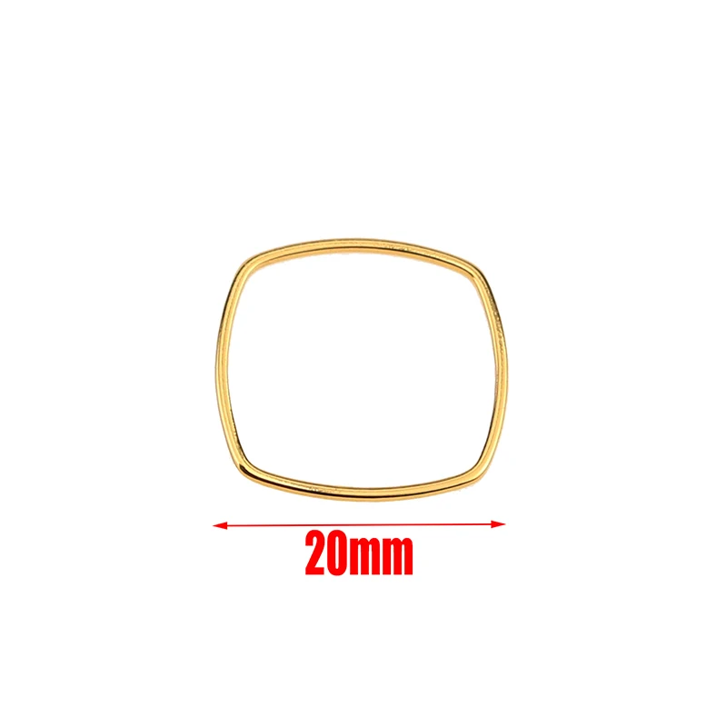 Flat square gold 10 шт нержавеющая сталь Золото геометрическое сердце треугольник крест КАПЛЕВИДНАЯ звезда круг шестигранное соединение соединители фурнитура для украшений компоненты - Цвет: Flat square gold