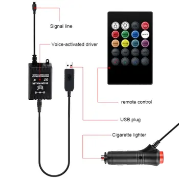 

Car RGB Atmosphere Light Foot Light USB Remote Control Interior Decorative Ambient LED Lamp Strip Accessories Hot
